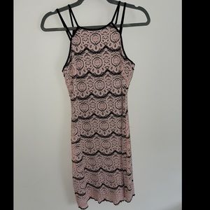 Guess dress. Size 2. Pink and black lace.